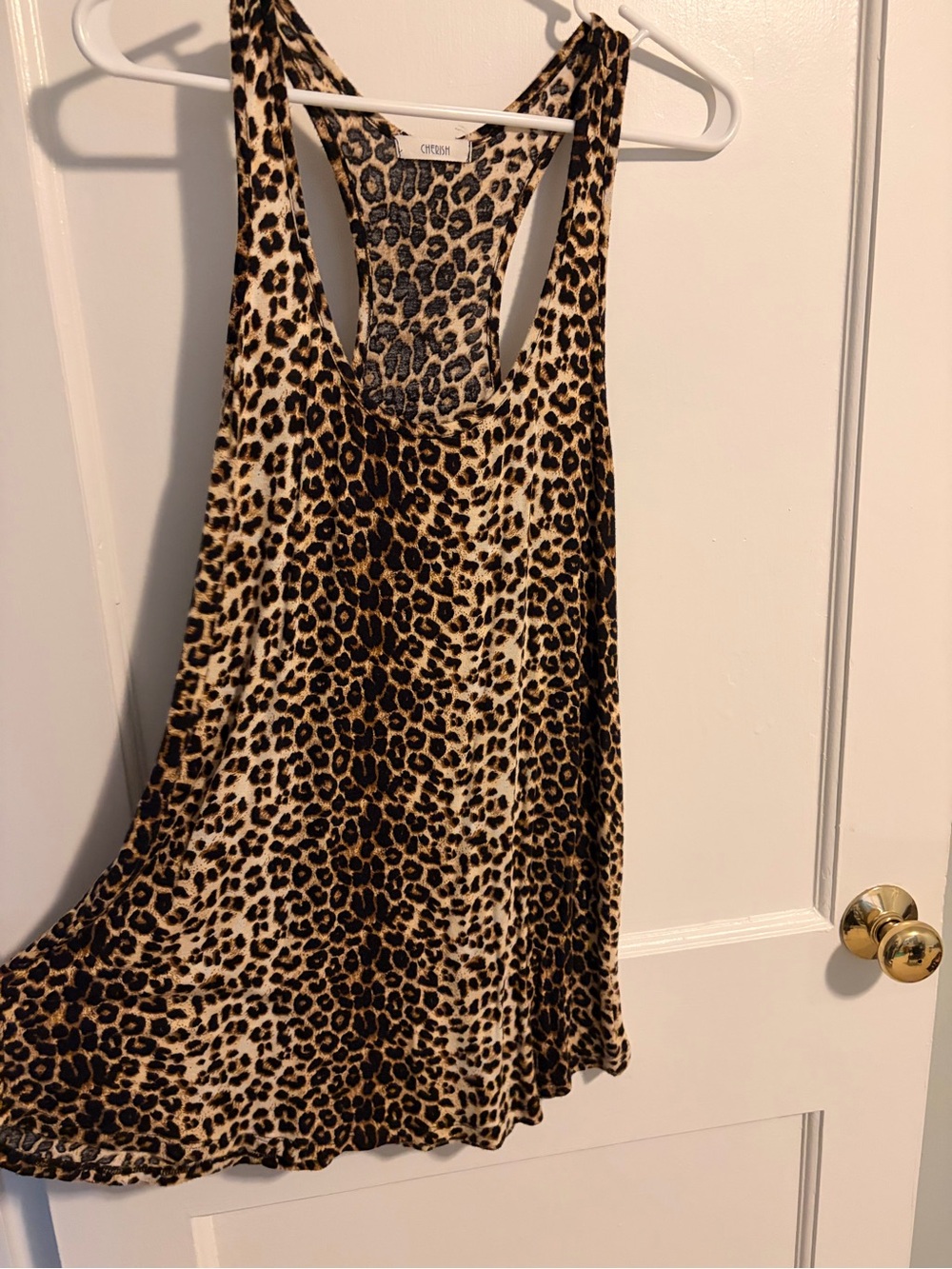 Cherish Tan and Black Leopard Print Tank